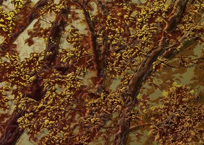Paysage forestier. Peinture digitale d'après une photographie réalisée en forêt de Chailluz