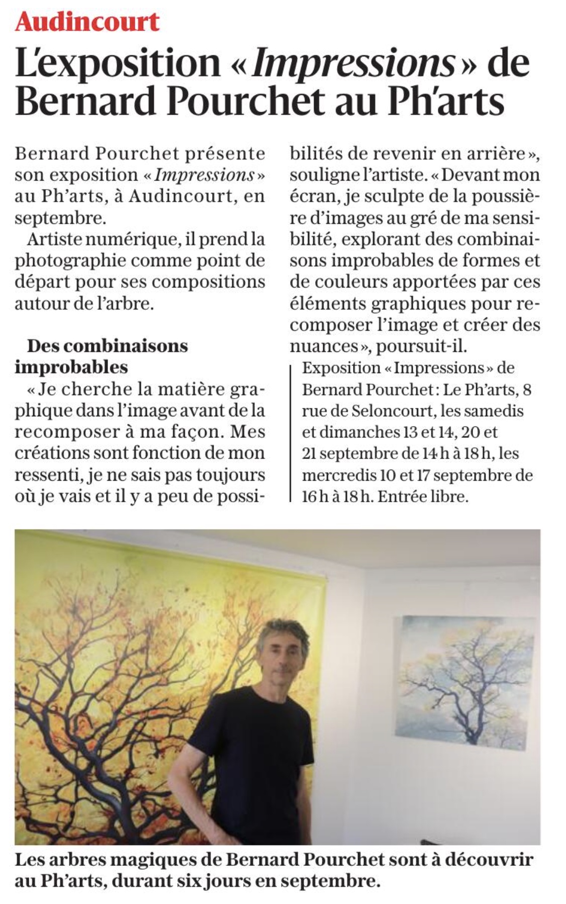 Exposition d'œuvres numériques imprimées de Bernard Pourchet artiste Bisontin